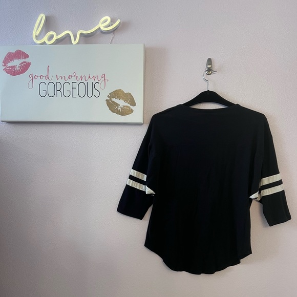 Victoria’s Secret Pink Black Sequined 3/4 Length Top - Picture 2 of 11